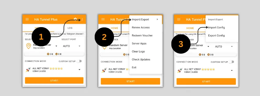 Select Import Config