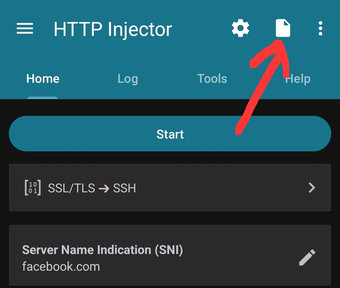 Files icon in HTTP Injector