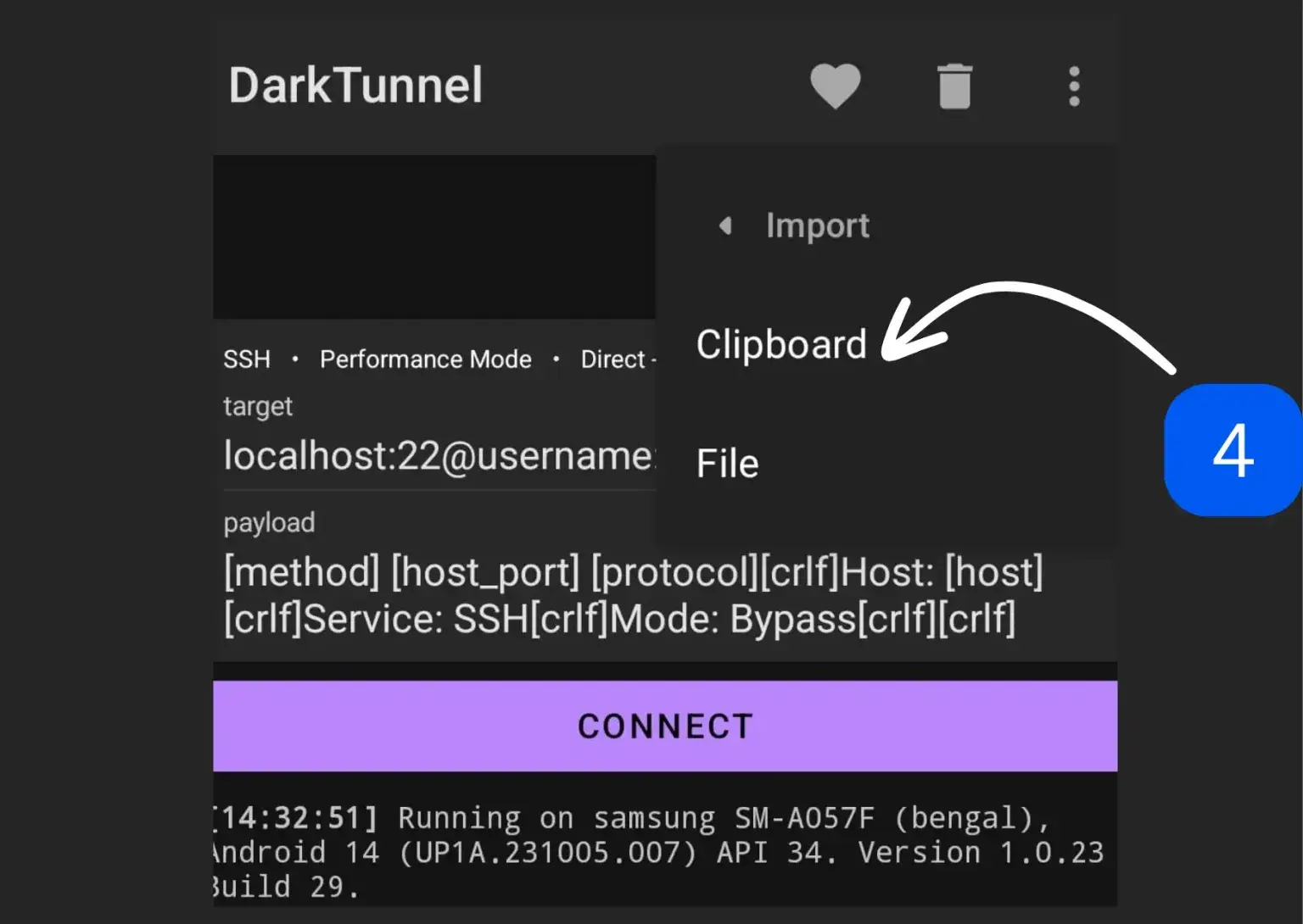 Select .dark file from storage