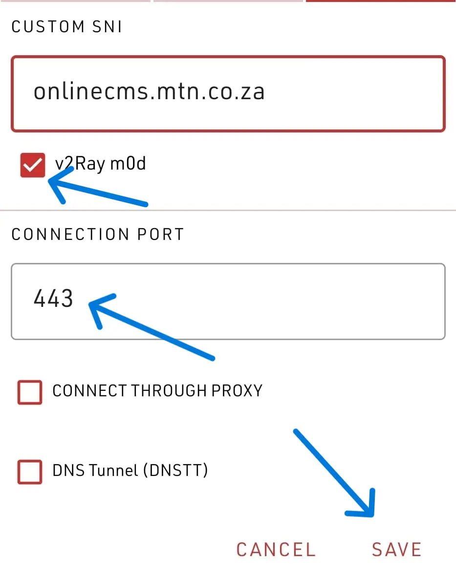 Stark VPN SNI Configuration